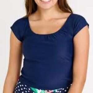 Calypsa - Zoey Crop Swim Top, Navy, Size M - NWOT